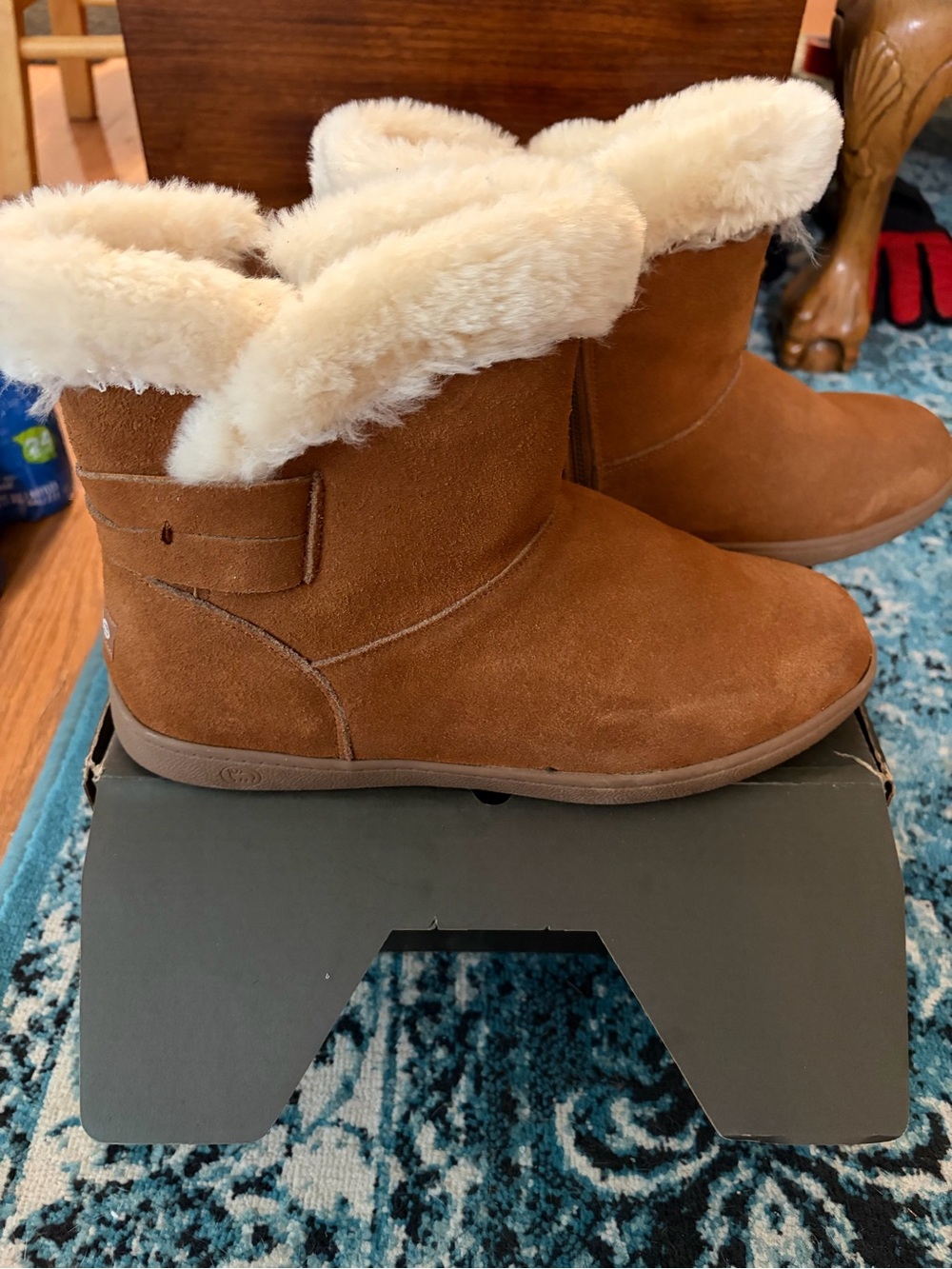 Lamo Chestnut Suede Shearling Lined Boot